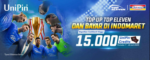 Main Top Eleven Makin Seru! Dapatkan Bonus 15rb UniPin Credits Dengan Cara Top Up Top Eleven dan Bayar di Indomaret